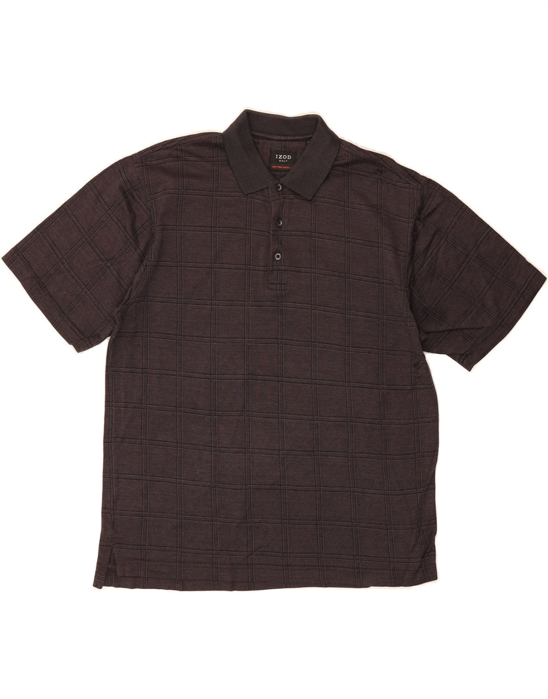 IZOD Mens Golf Polo Shirt Small Purple Check Cotton Vintage Izod and Second-Hand Izod from Messina Hembry 