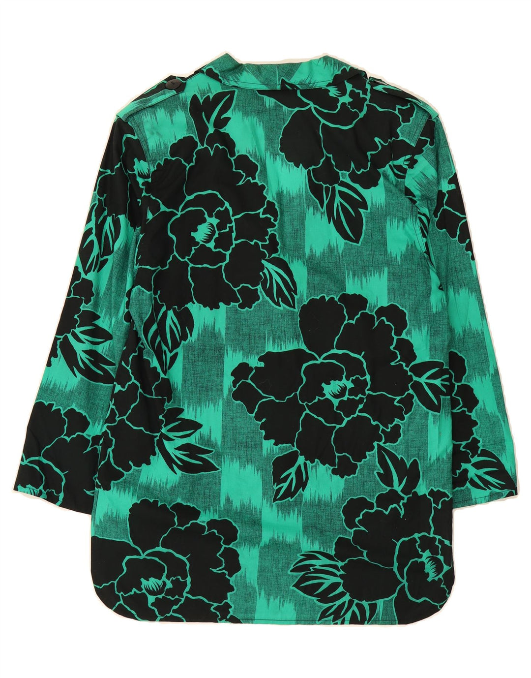 VINTAGE Womens 2 Button Blazer Jacket IT 44 Medium Green Floral Vintage Vintage and Second-Hand Vintage from Messina Hembry 