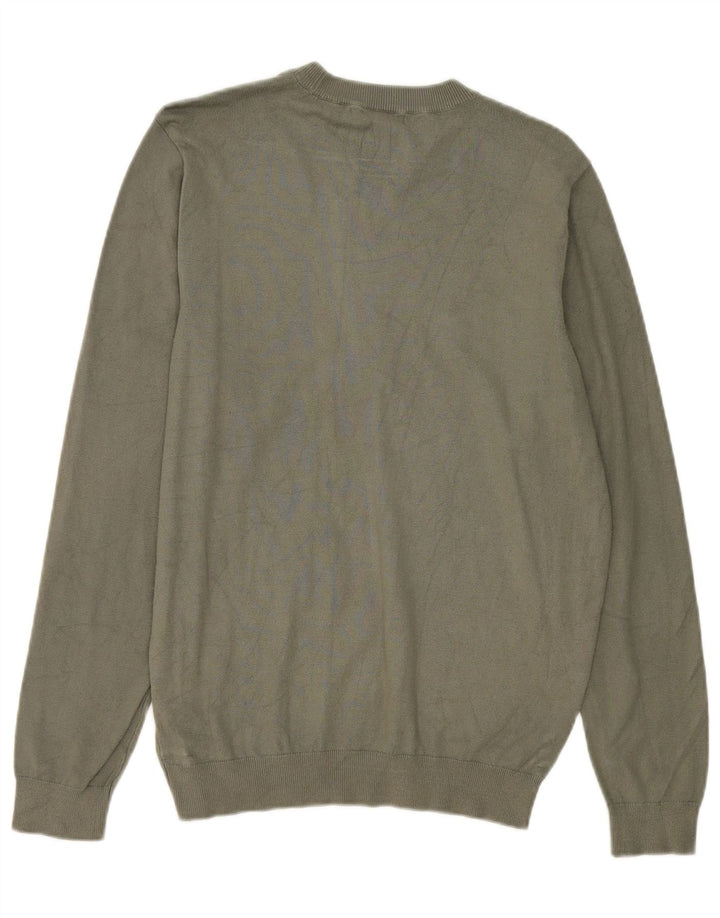 Męski sweter z okrągłym dekoltem Zara, mały khaki