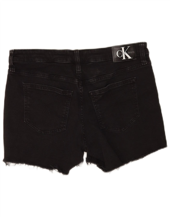 Damskie spodenki jeansowe Calvin Klein W28 Średnia czarna bawełna