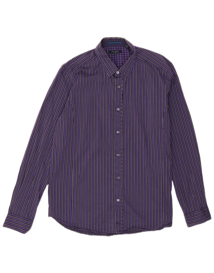 Koszula męska Ted Baker, rozmiar 6, 2XL, bawełniana w fioletowe paski