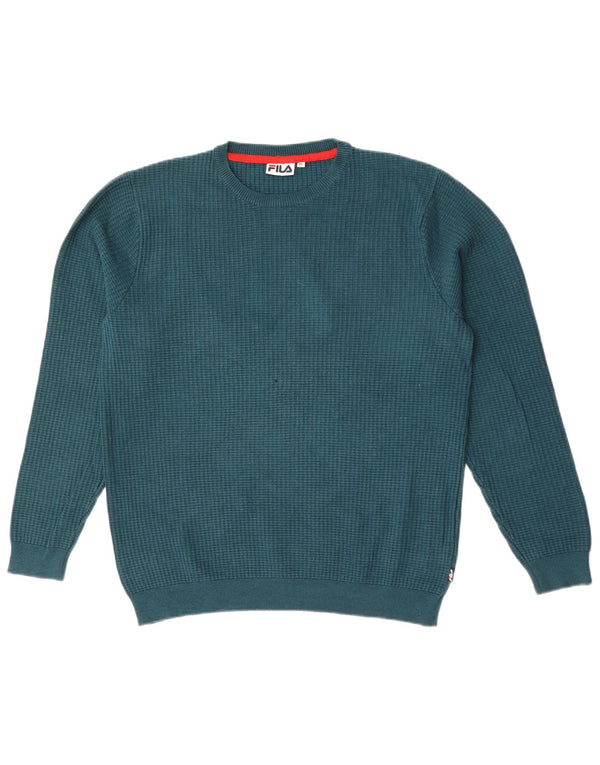 Męski sweter Fila z okrągłym dekoltem XL, niebieski, bawełniany