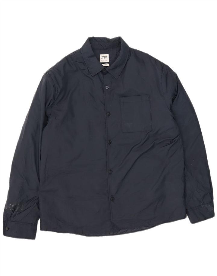 Męska kurtka wiatrówka Zara UK 42 XL, granatowa, poliester