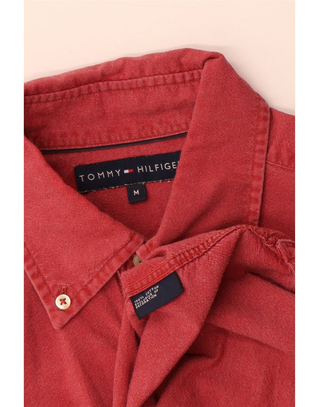Koszula męska Tommy Hilfiger, bawełniana, w kolorze średnio czerwonym
