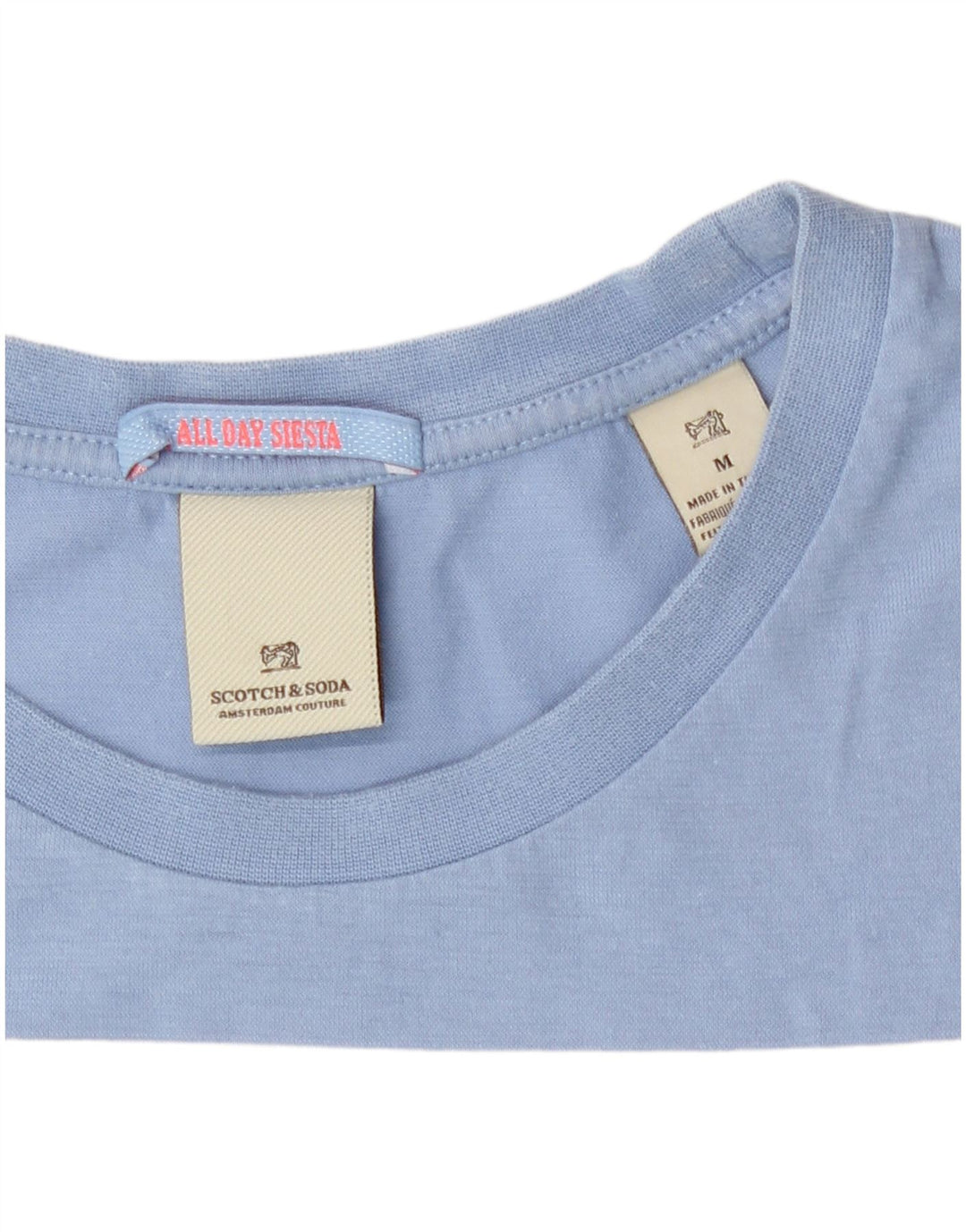 Koszulka męska Scotch & Soda, bawełniana, w kolorze średniego błękitu