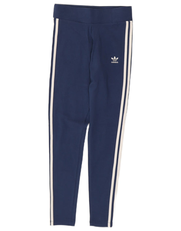 Legginsy damskie ADIDAS UK 10 Małe, granatowe, bawełniane