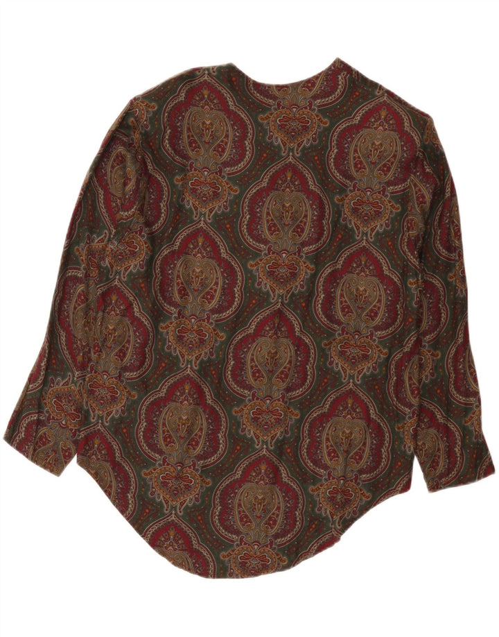 Damska bluzka koszulowa w stylu vintage UK 14 Średnia wielobarwna wiskoza Paisley