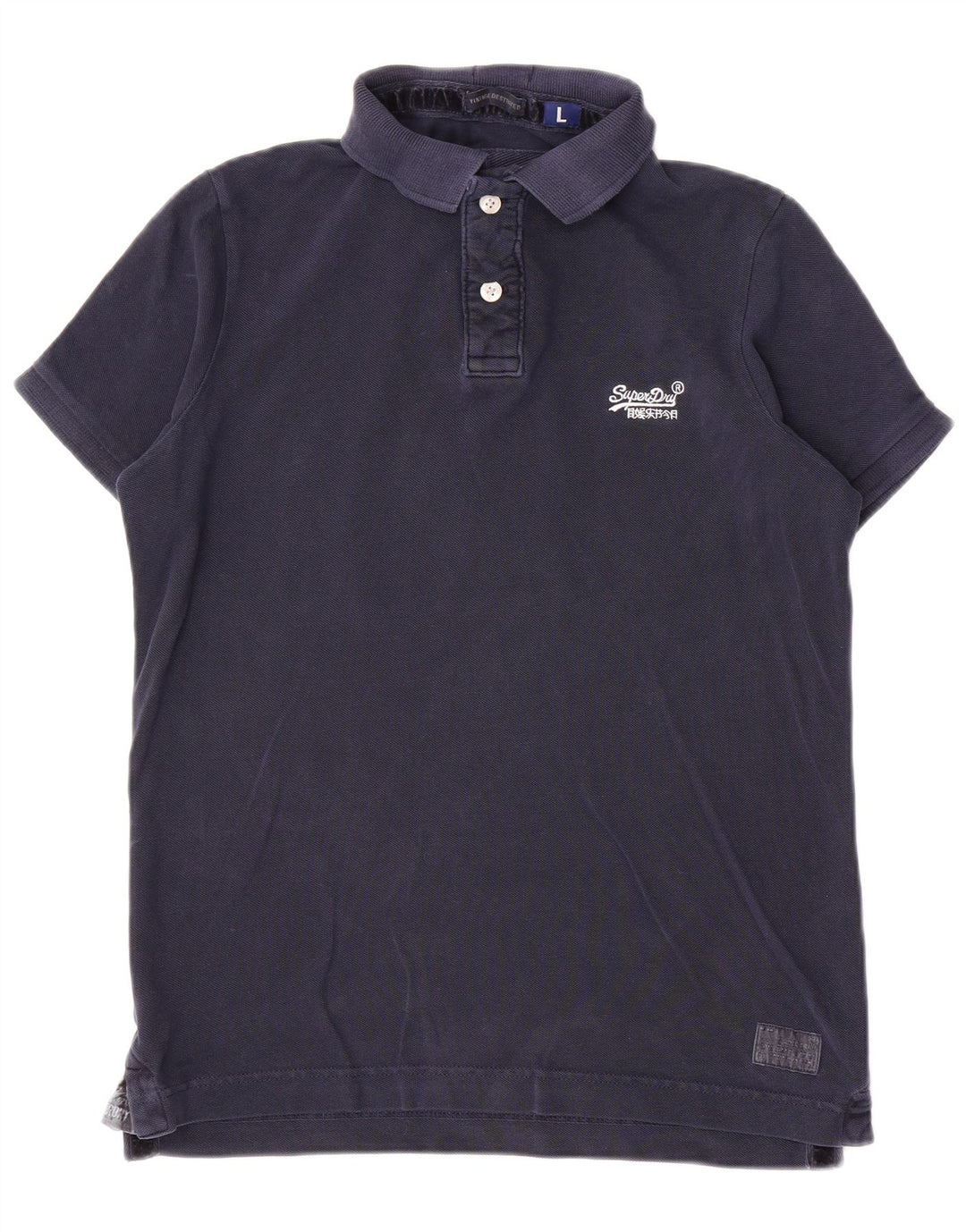 Męska koszulka polo Superdry, duża, granatowa, bawełniana