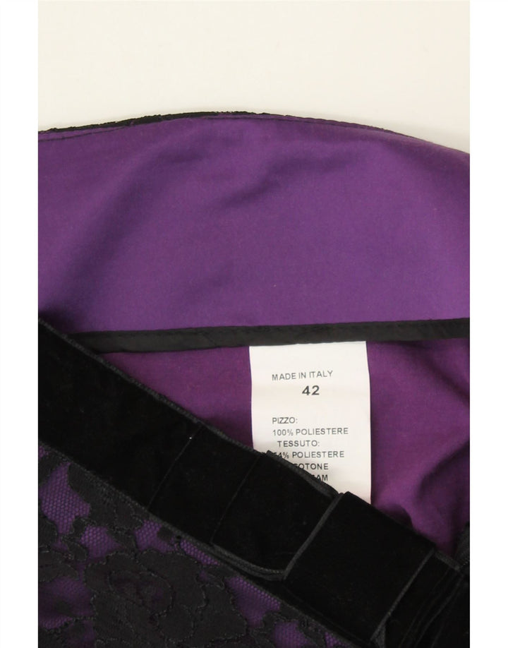 VINTAGE Womens Pencil Skirt IT 42 Medium W30 Purple Polyester Vintage Vintage and Second-Hand Vintage from Messina Hembry 
