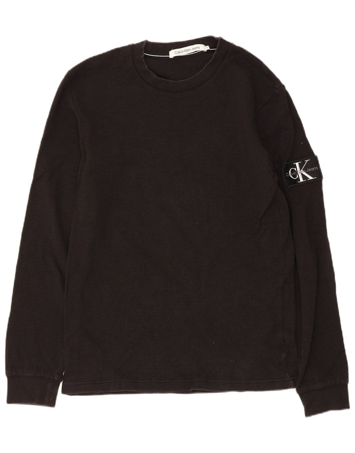 Męski top z długim rękawem Calvin Klein Jeans, średni czarny