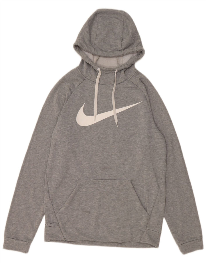 Męski sweter z kapturem Nike Dri Fit Graphic, mały, szary, nakrapiany poliester