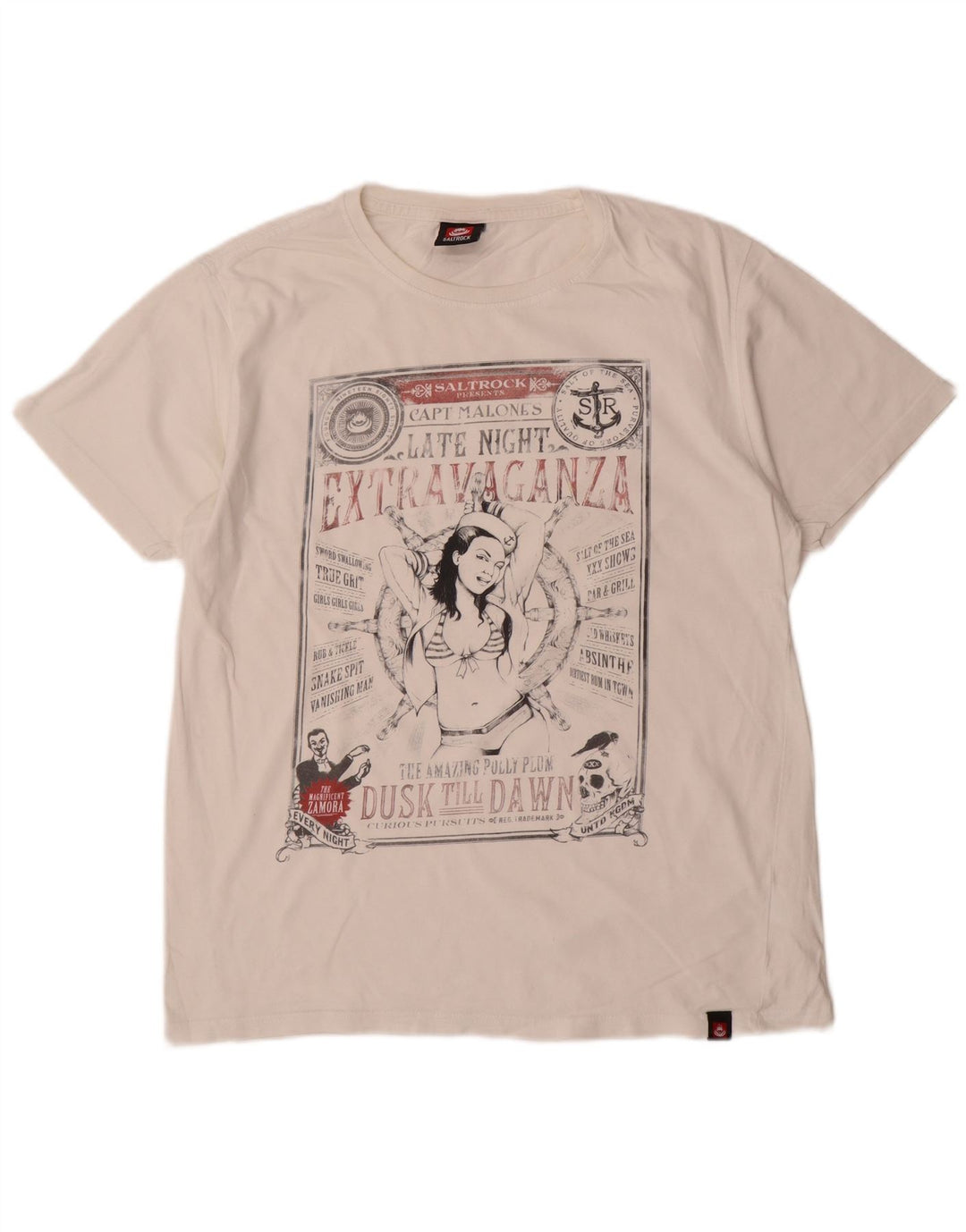 Męska koszulka z grafiką Saltrock Top, średnia biel