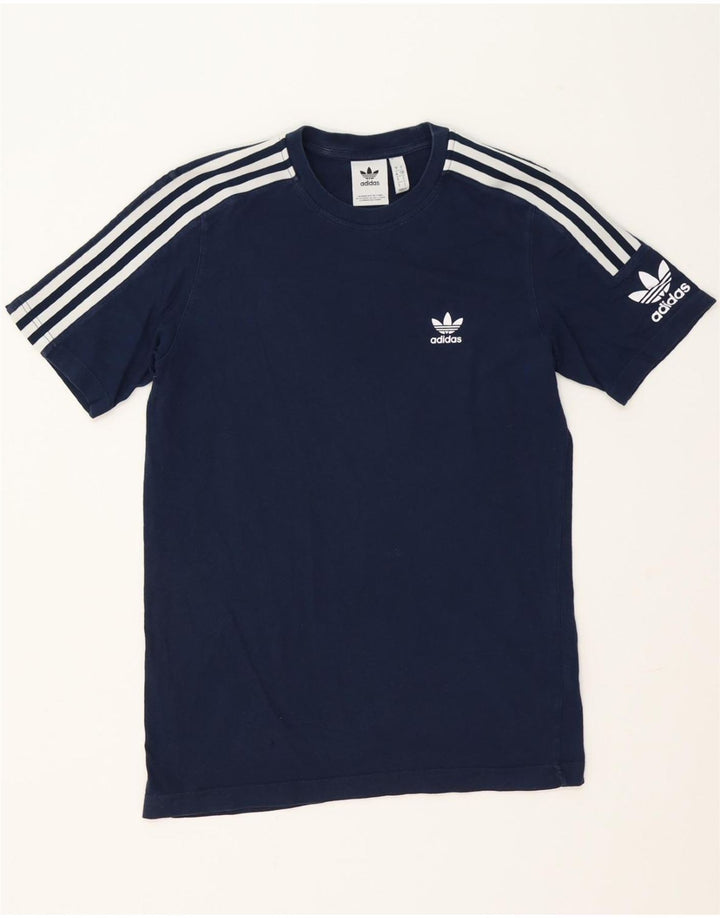 ADIDAS Mens T-Shirt Top Small Navy Blue Cotton Vintage Adidas and Second-Hand Adidas from Messina Hembry 