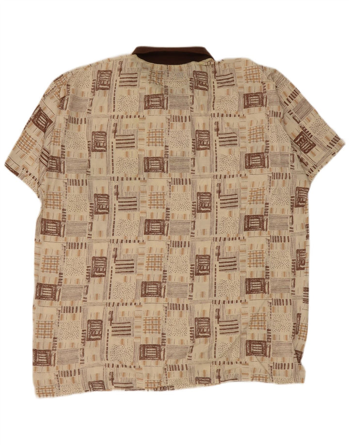 Męska koszulka polo Vintage XL w kolorze beżowej wiskozy