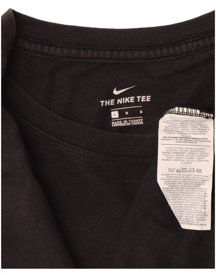 Męski T-shirt z grafiką Nike, duży, czarny, bawełniany