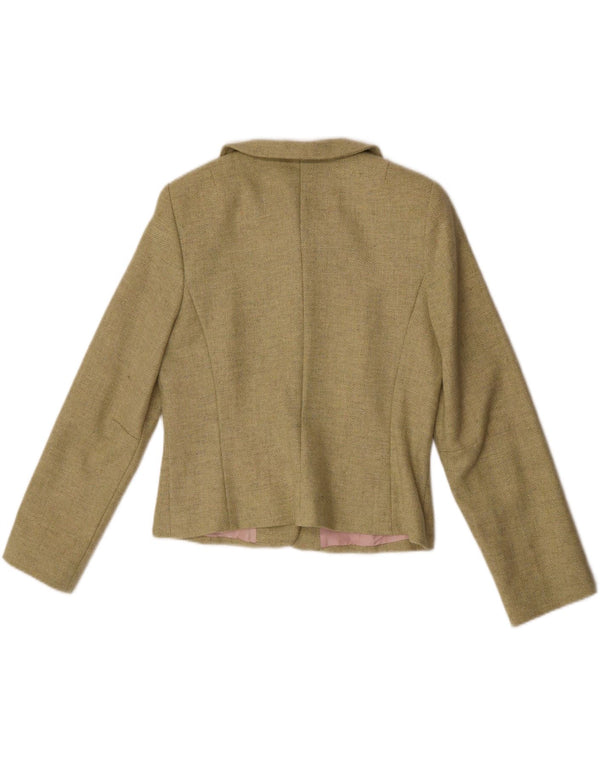 Damska marynarka zapinana na 5 guzików Aideen Bodkin UK 14, duża, zielona wełna