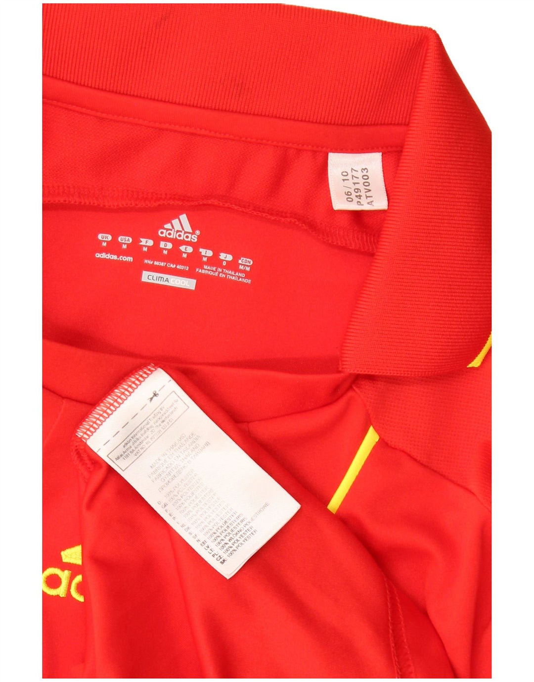 Męska koszulka polo ADIDAS Climacool, poliester w kolorze średniej czerwieni