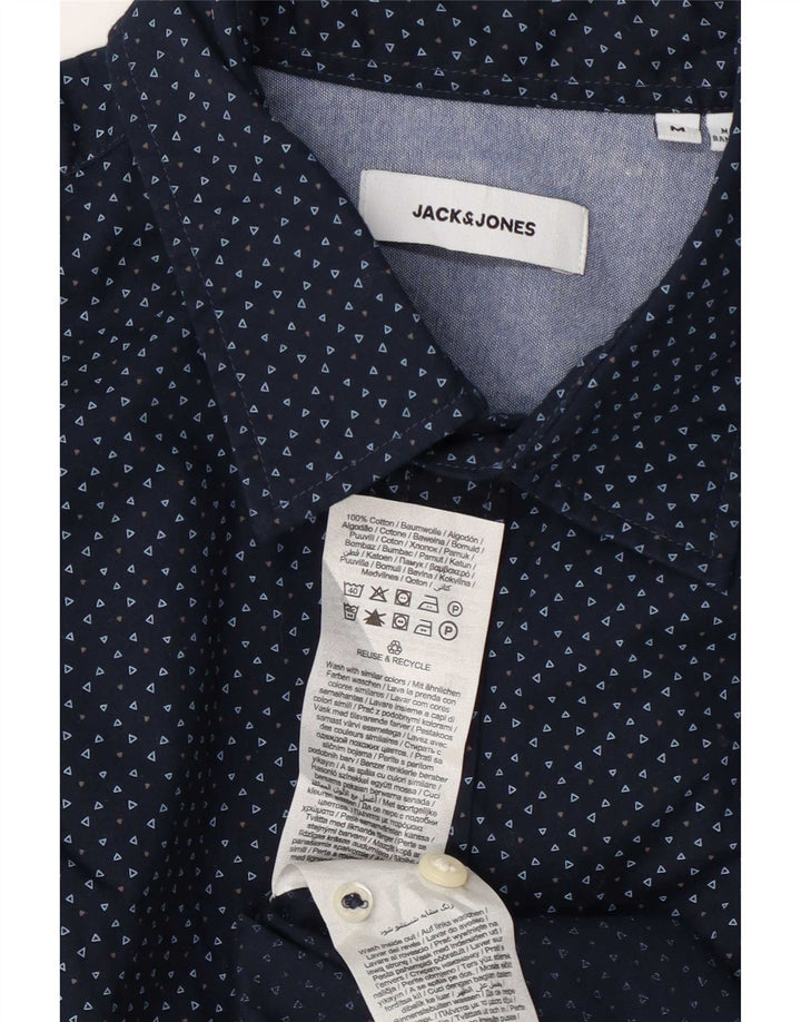 Koszula męska Jack & Jones, średnia, granatowa, bawełniana w cętki