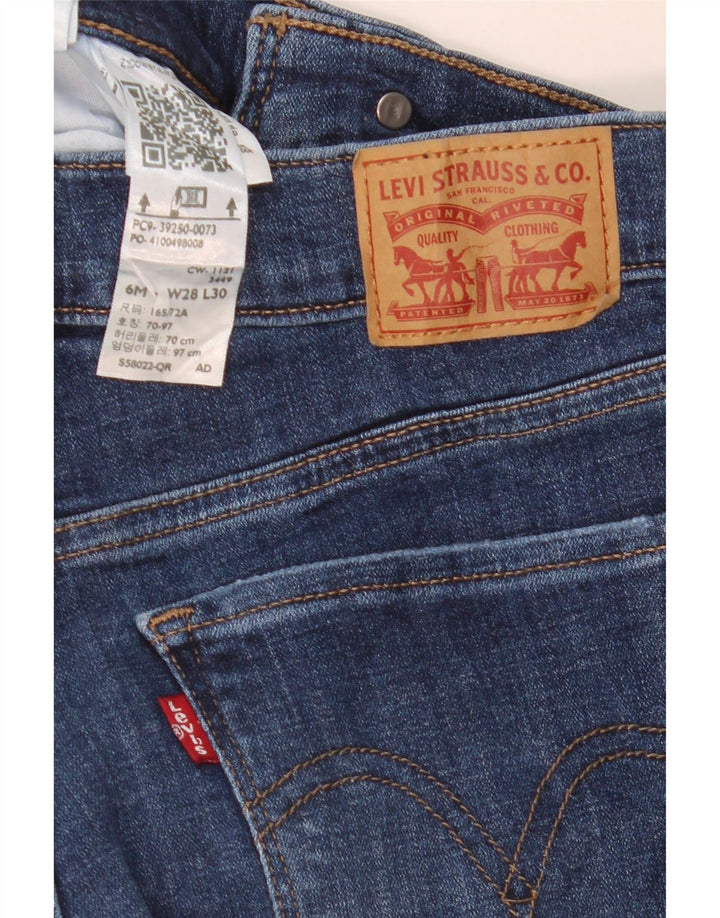 Damskie klasyczne proste dżinsy Levi's US 6 Medium W28 L30 Niebieska bawełna