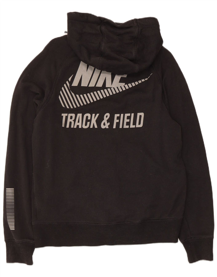 Męski sweter z kapturem i zamkiem błyskawicznym Nike, średni czarny, bawełniany
