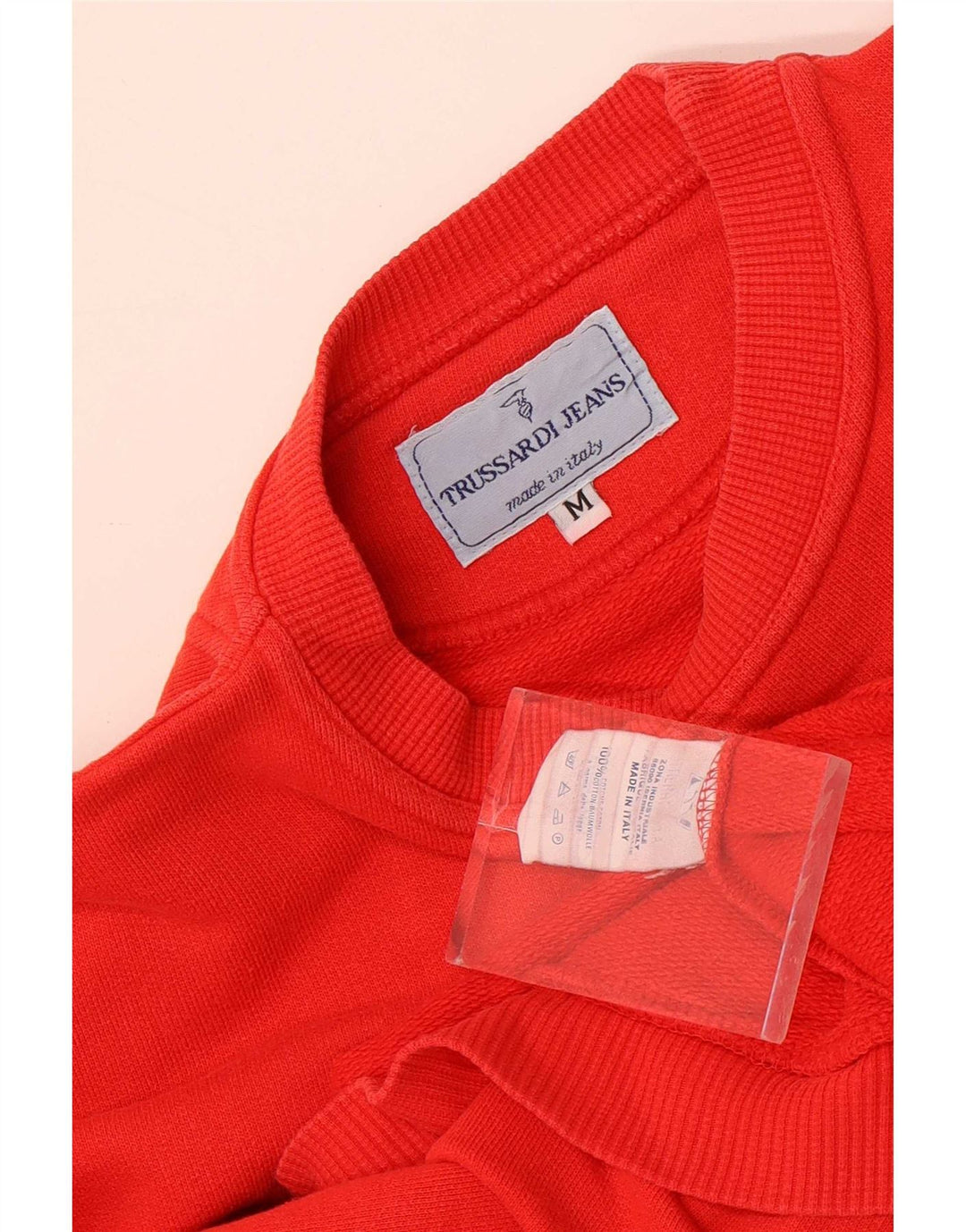 Męska bluza z grafiką Trussardi Jeans, średnio czerwona, bawełniana
