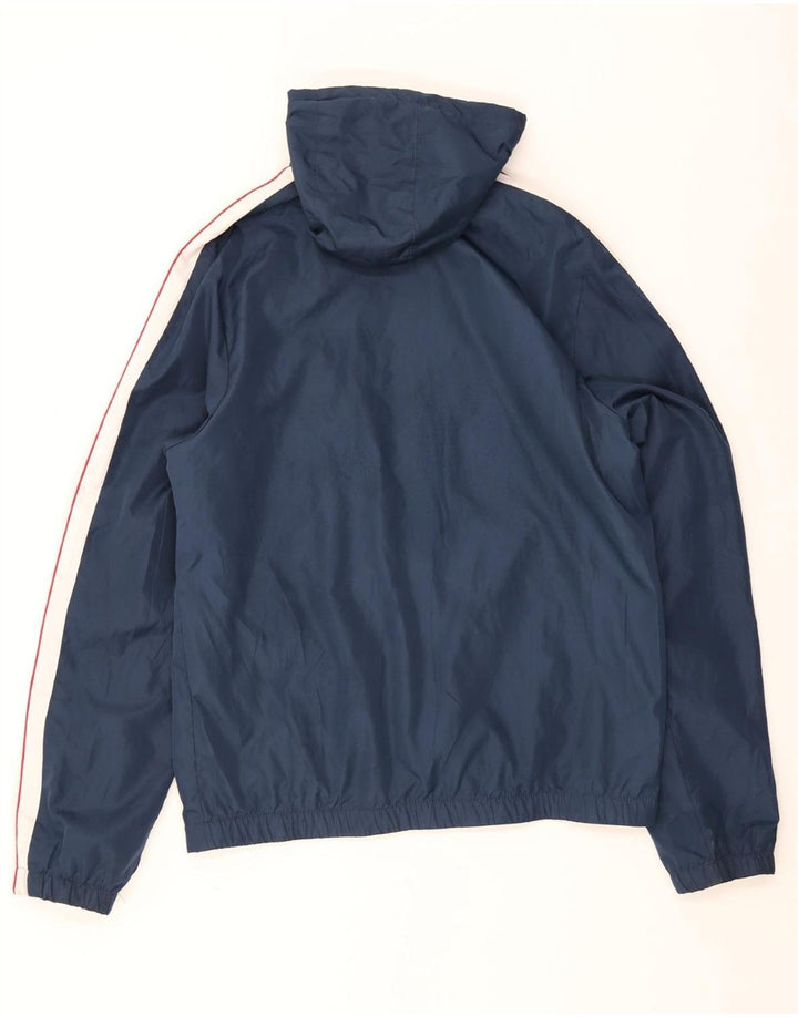 Męska kurtka przeciwdeszczowa z kapturem Ellesse UK 42 XL Niebieski poliester z blokami kolorów