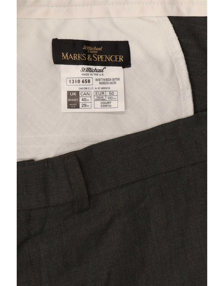 Męskie spodnie garniturowe Marks & Spencer St. Michael W40 L29 zielone