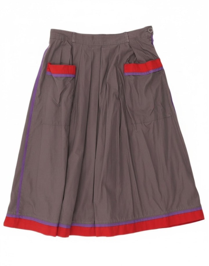 Rozkloszowana spódnica damska w stylu vintage EU 40 Medium W28 Szary blok kolorów