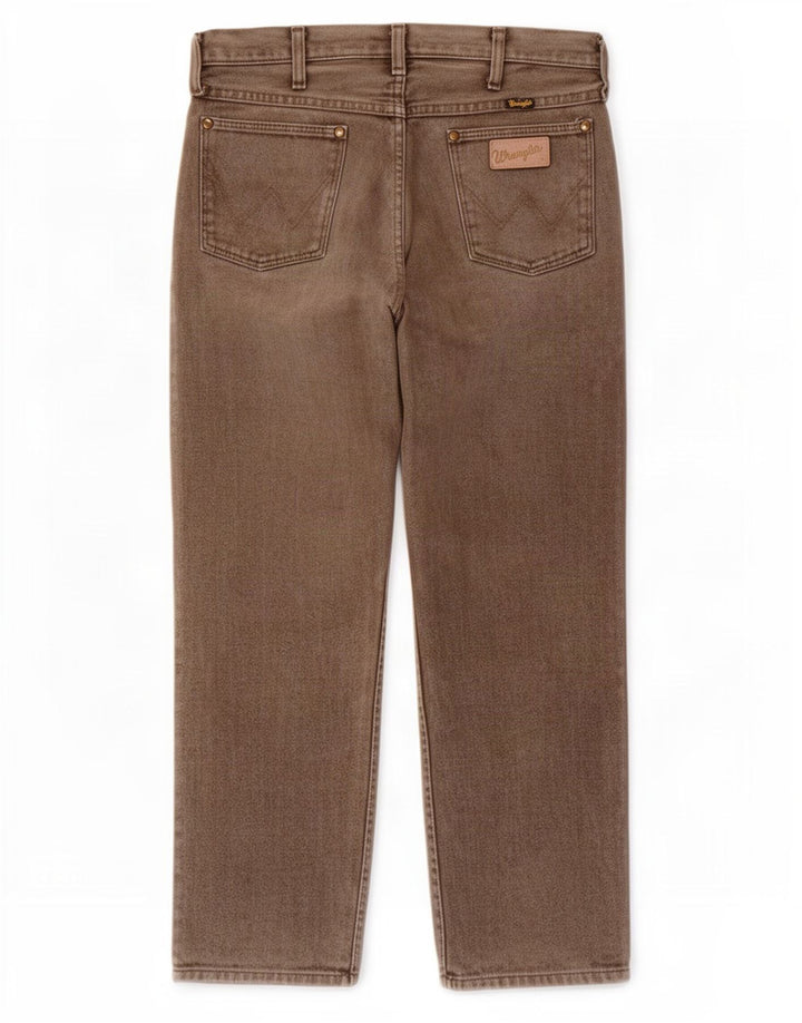 Męskie proste dżinsy Wrangler W32 L28 brązowe