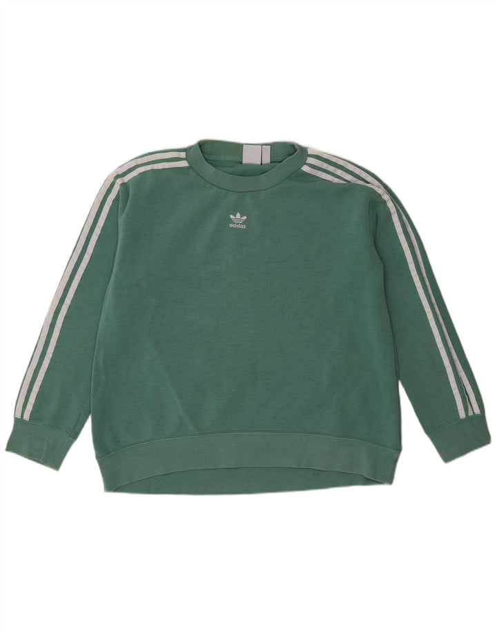 Damska bluza oversize Adidas Jumper UK 8 Small Green Cotton