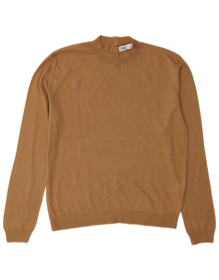 Damski sweter z golfem Zara UK 12 Medium Khaki Modal