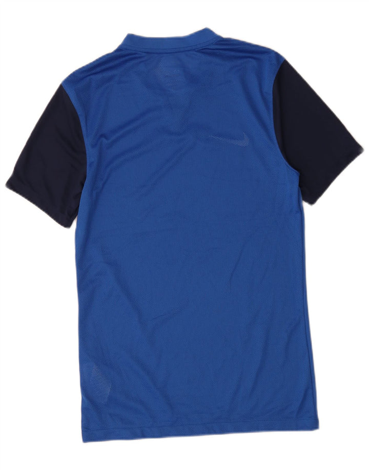 Męski T-shirt Nike Dri Fit Slim Fit Top, mały, niebieski, poliester z blokami kolorów