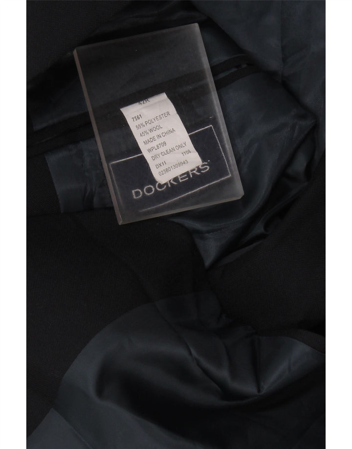 Męska marynarka zapinana na 2 guziki DOCKERS UK 42 XL, czarny poliester