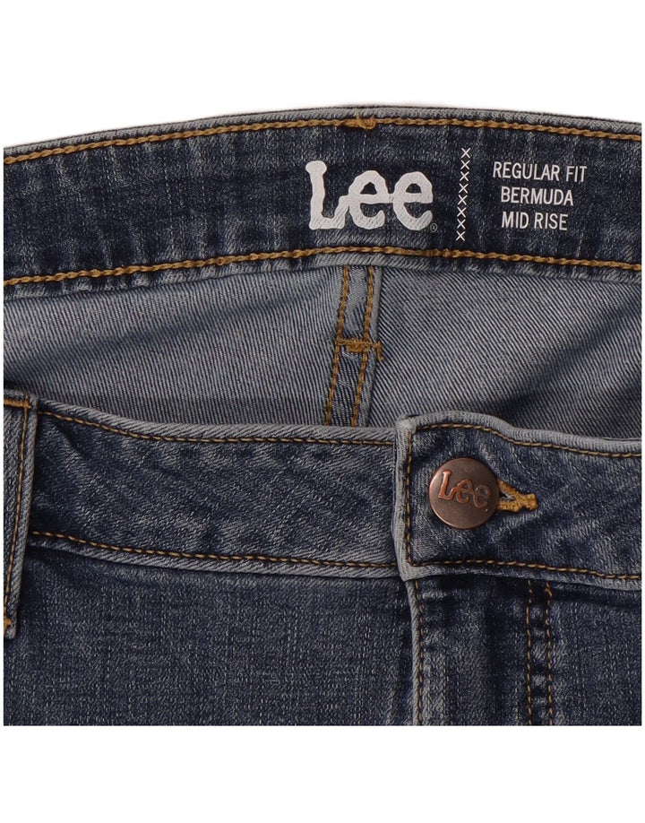 Damskie jeansowe bermudy LEE ze średnim stanem i regularnym krojem W44 3XL niebieskie