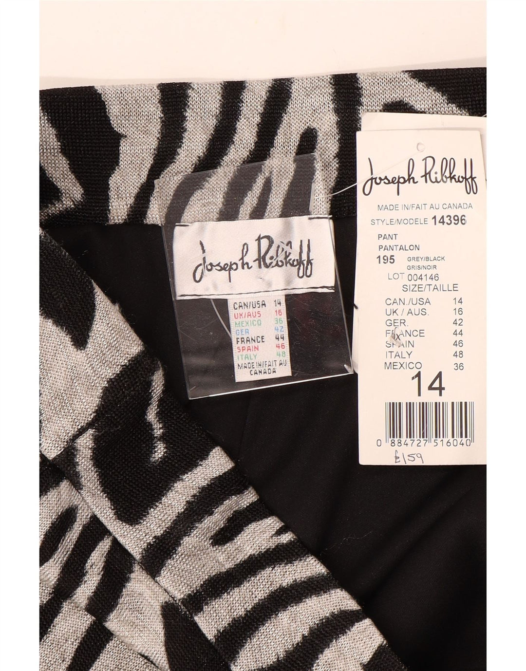 Spodnie damskie JOSEPH RIBKOFF UK 16 Large W36 L33 Black