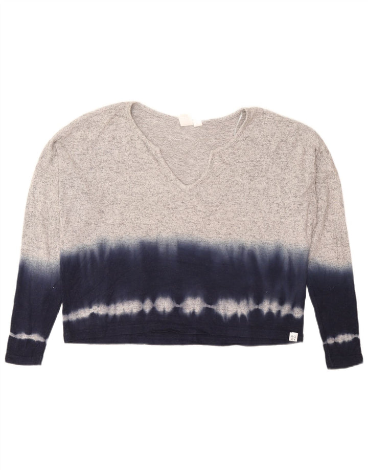 Damski top oversize Roxy z długim rękawem, UK 10, mały, szary, wiskozowy