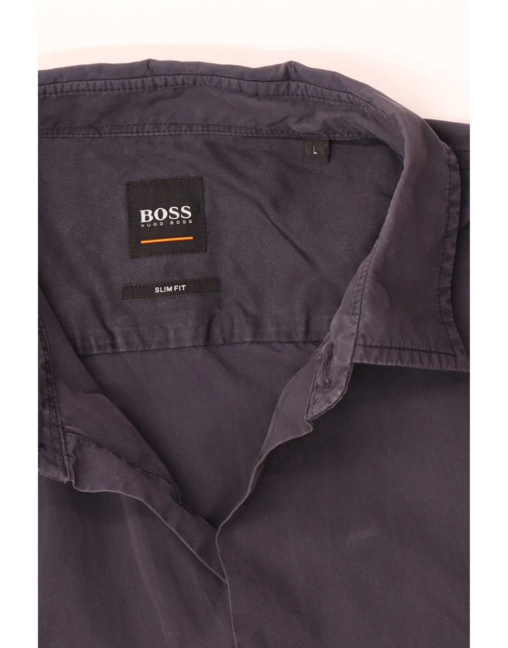 Koszula męska Hugo Boss Slim Fit, duża, granatowa