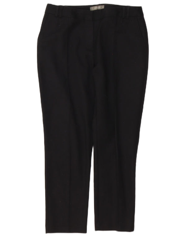 Damskie proste spodnie chino Oasis UK 10 Small W30 L26 Czarna bawełna