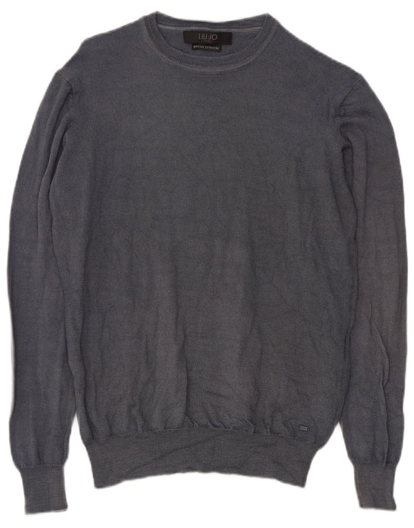 Damski sweter z okrągłym dekoltem Liu Jo UK 22 3XL Szara wełna