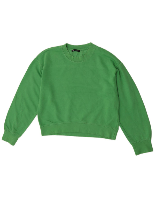 Damski sweter typu Crop Bluza Zara UK 14, średni zielony poliester