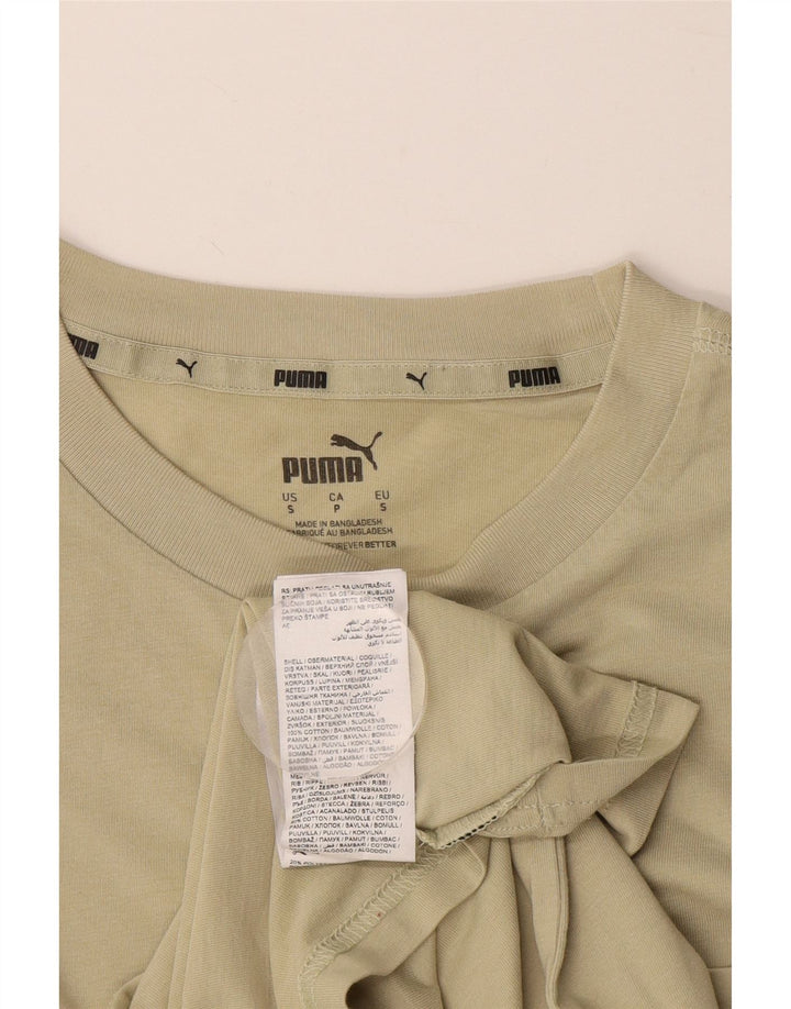 Męski T-shirt z grafiką PUMA, mały, bawełniany khaki