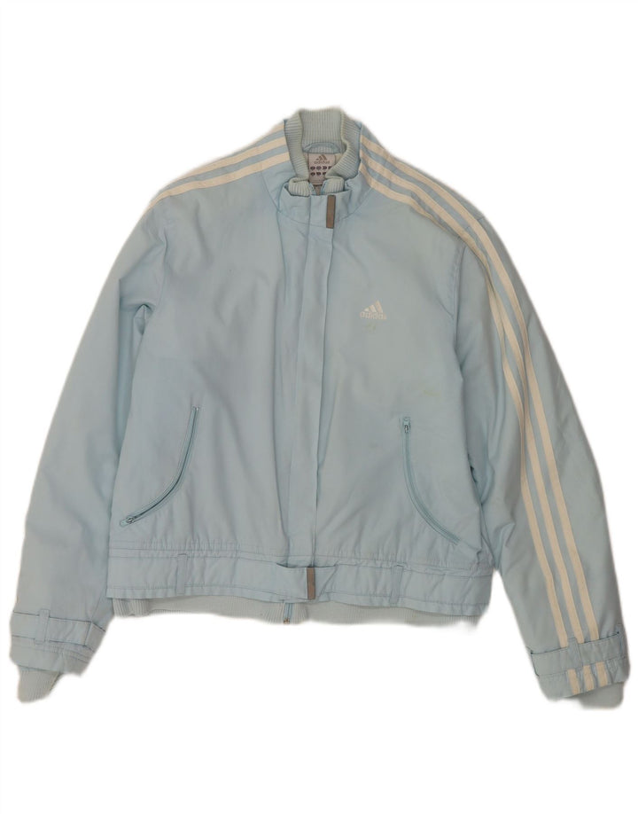 Damska kurtka bomber Adidas UK 10, mała, niebieska, poliestrowa