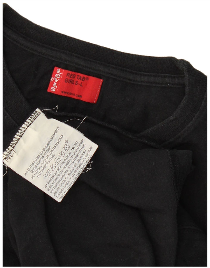 T-shirt dziewczęcy Levi's Top 11-12 lat, duży, czarny, bawełniany