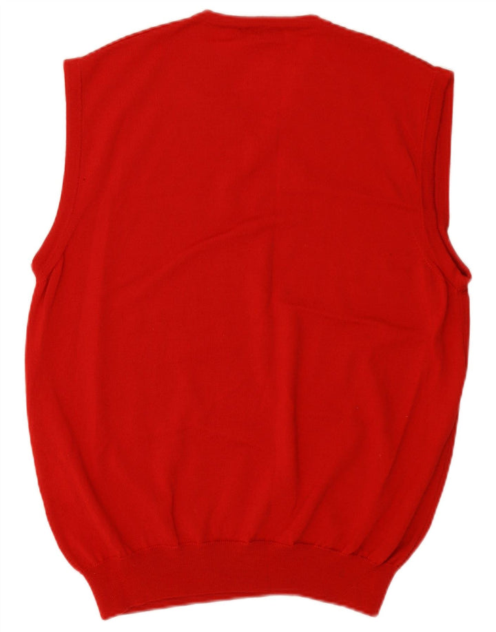 Vintage męski podkoszulek z kamizelką EU 48, średnia czerwona wełna