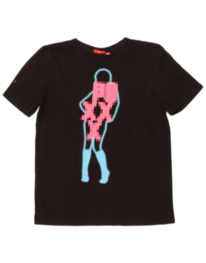 Damska koszulka z grafiką PUMA Top UK 10, mała, czarna bawełniana