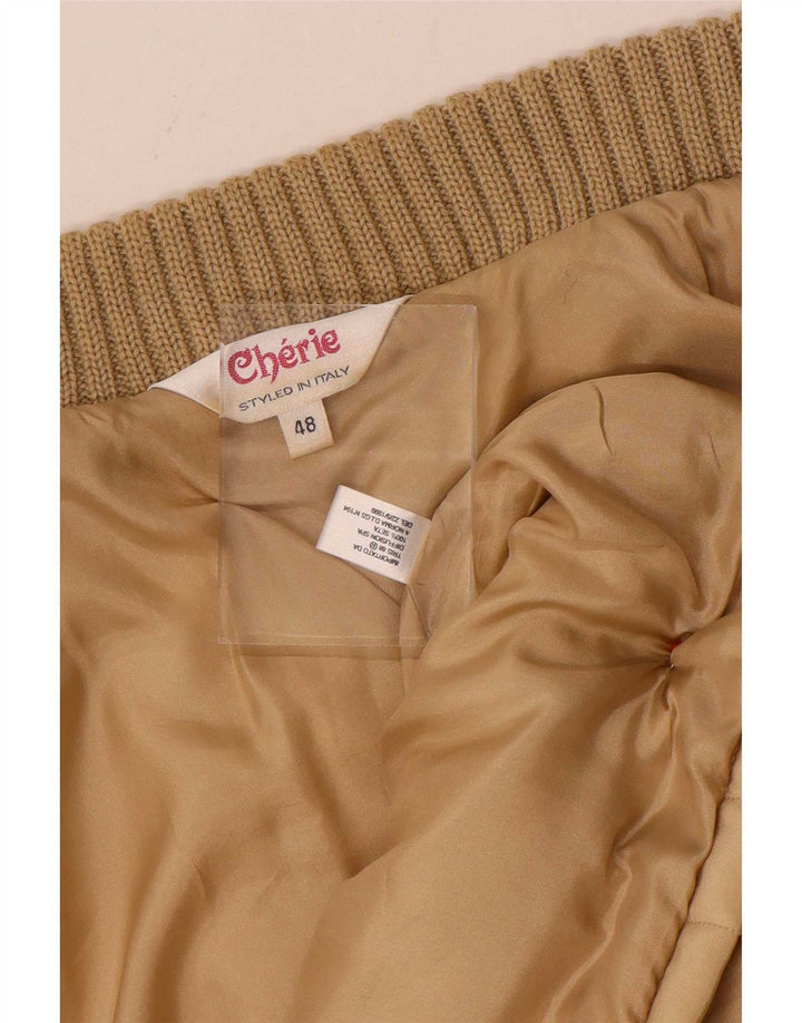 cherie Damska kurtka bomber IT 48 XL Beżowy jedwab