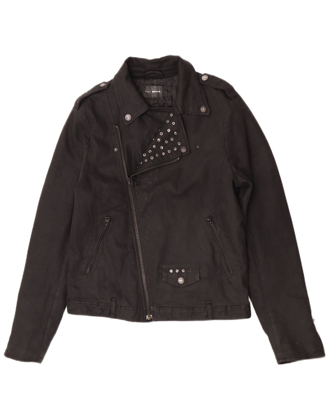 Męska jeansowa kurtka motocyklowa Gas IT 50, duża, czarna, bawełniana