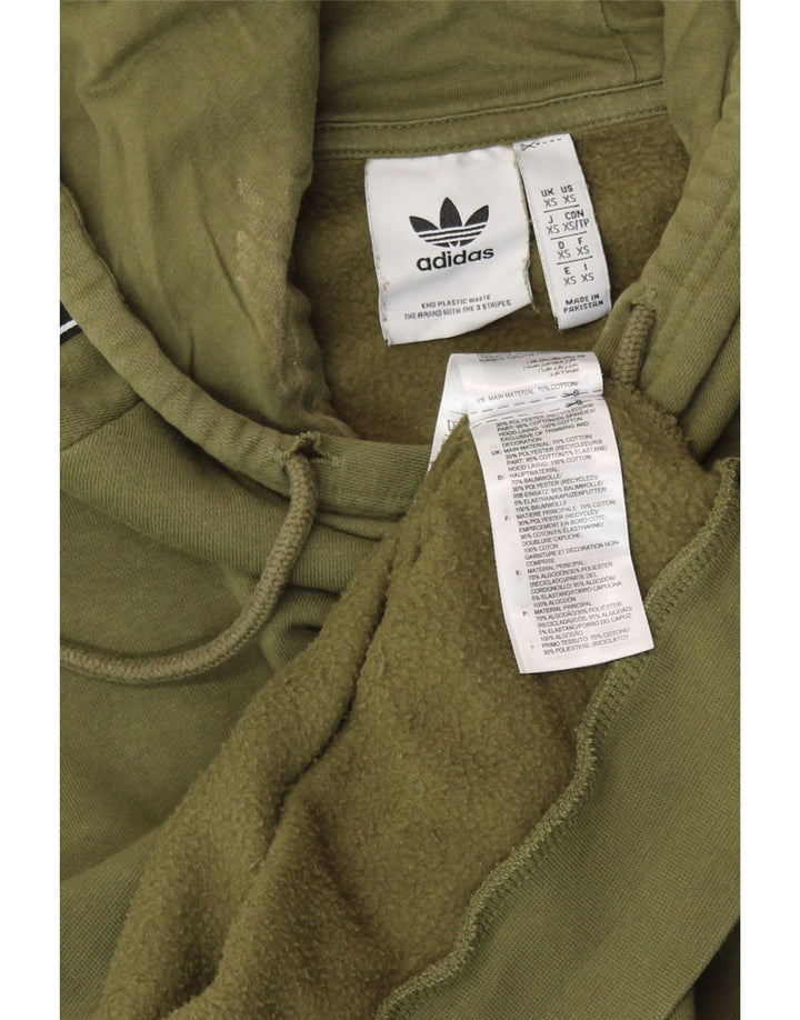 Męska bluza z kapturem ADIDAS z grafiką XS, bawełniana w kolorze khaki