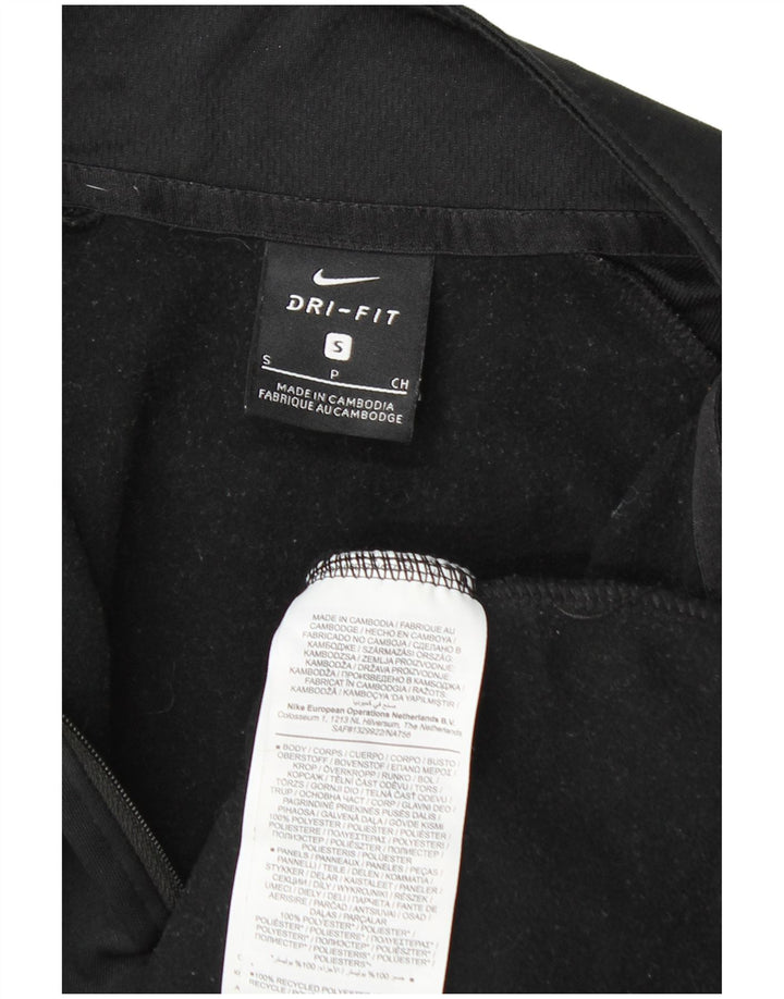 Męski dres Nike Dri Fit z grafiką i zamkiem błyskawicznym pod szyją, mały czarny