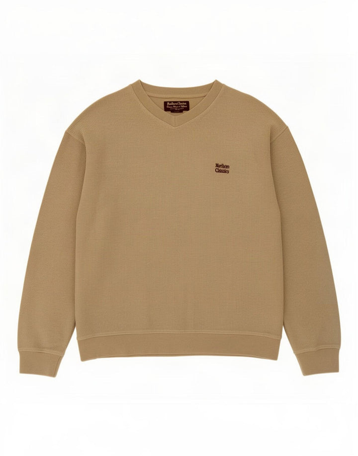Marlboro Classics Męski top z długim rękawem, duży, bawełniany khaki